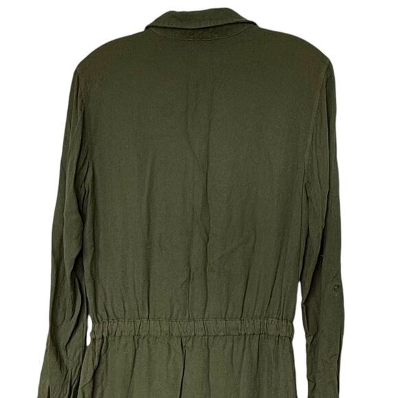 Splendid Shirt Dress, Long Sleeve Button Up Womens Sz Small Olive Green - Picture 4 of 8